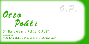 otto pohli business card